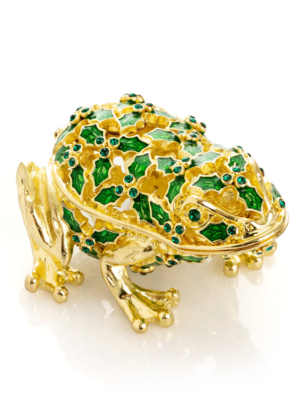 Gold & Green Frog Trinket Box-2