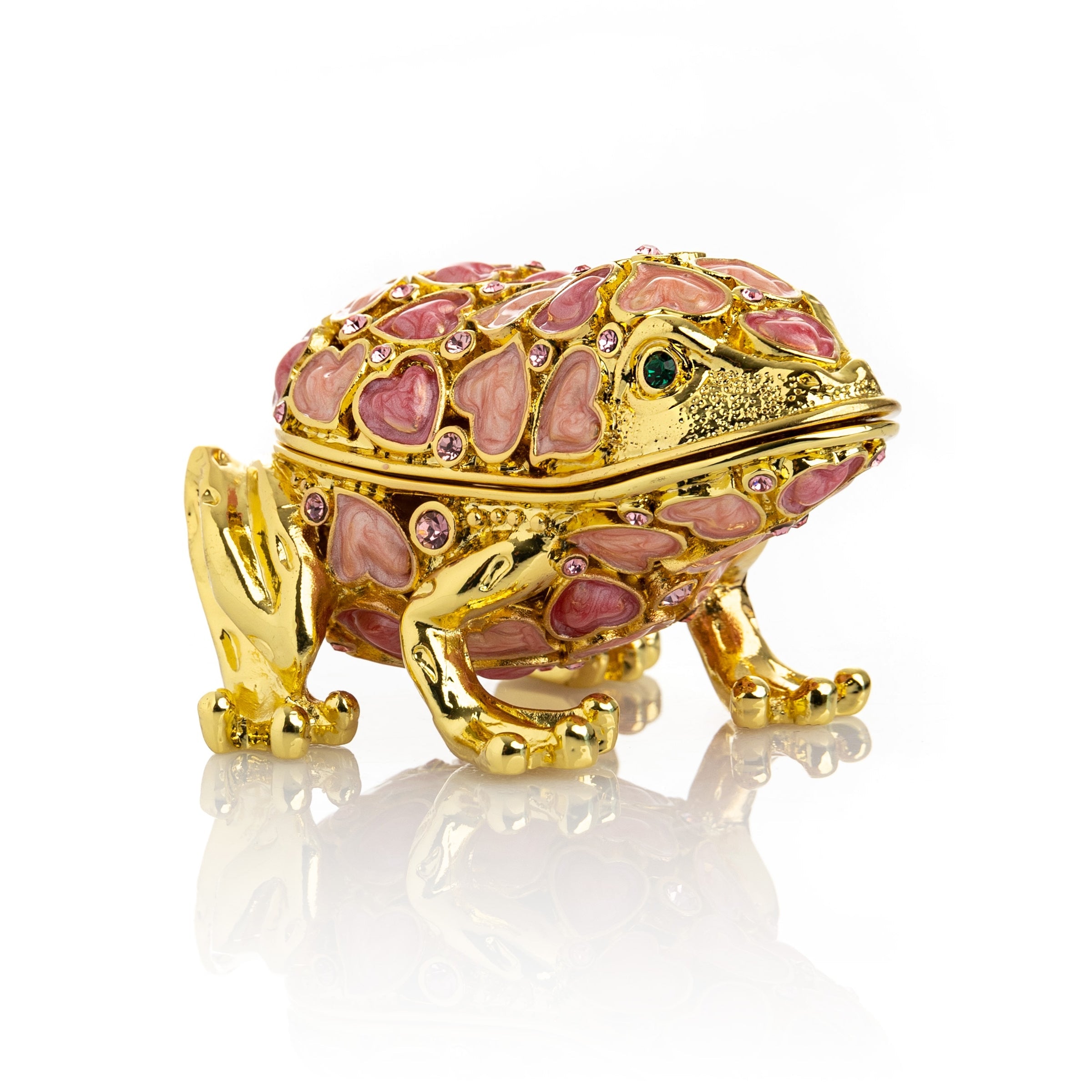 Golden Frog Decorated with Hearts-0