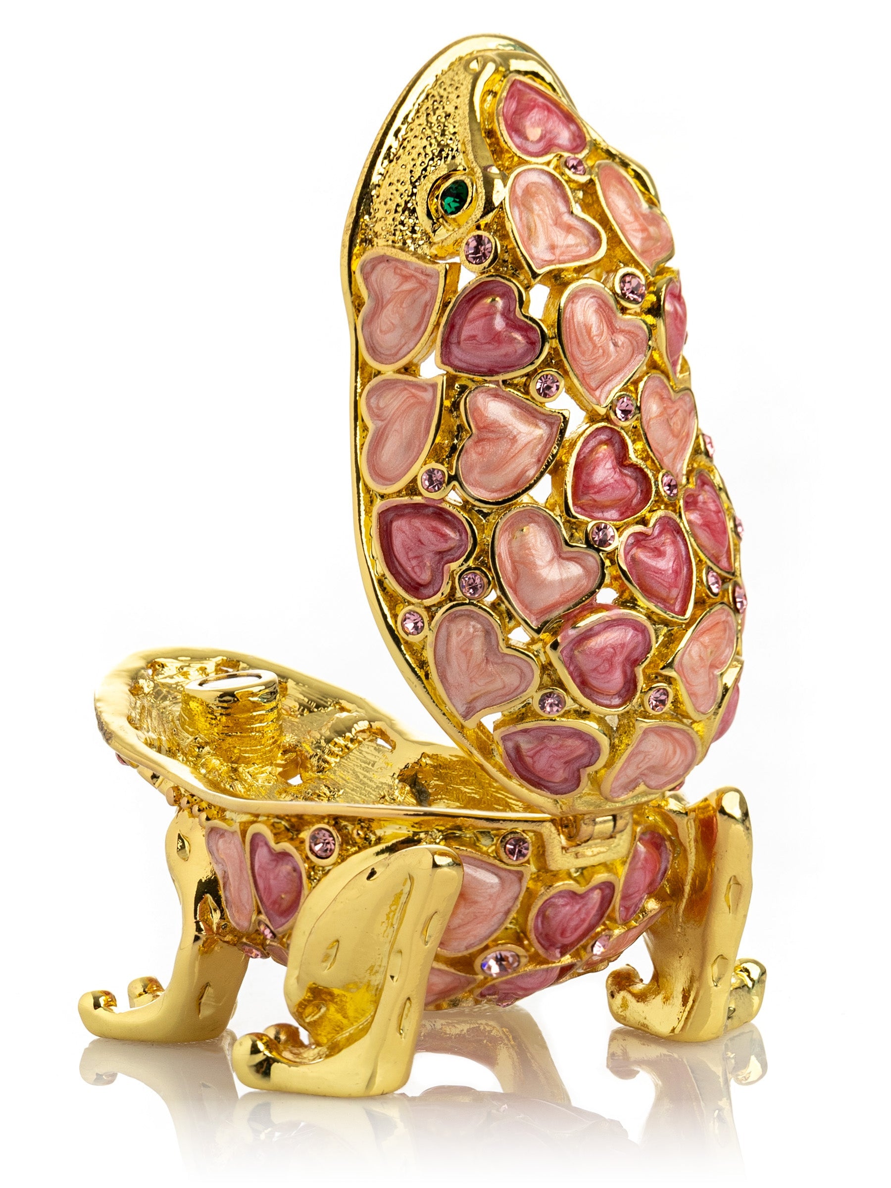 Golden Frog Decorated with Hearts-4