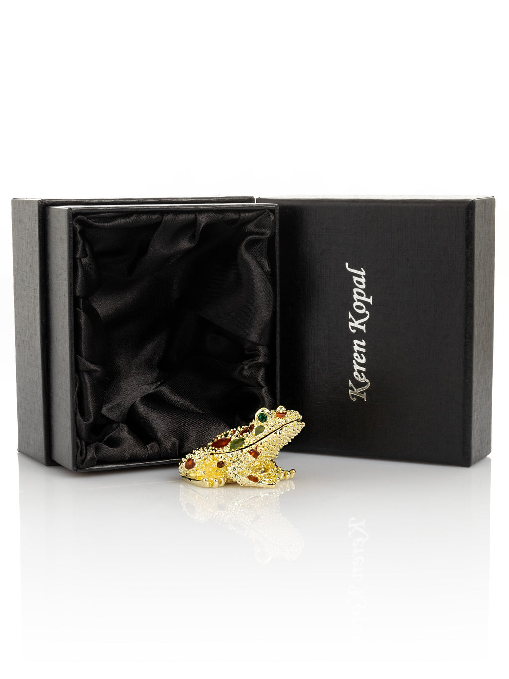 Golden Frog with Colorful Stones-3