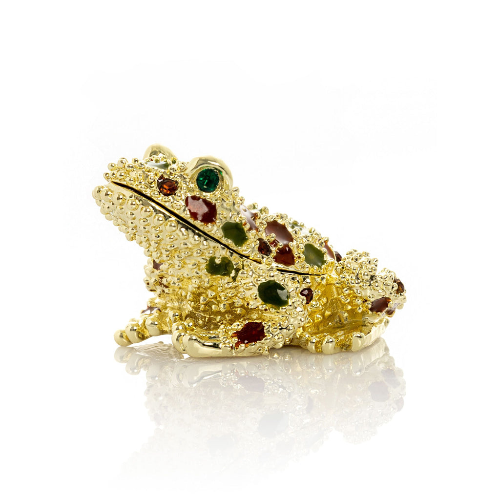 Golden Frog with Colorful Stones-0