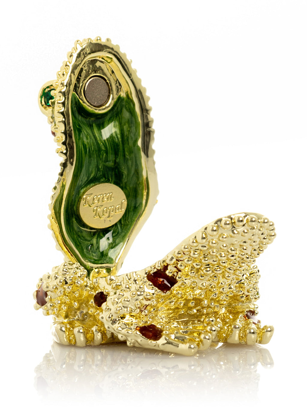 Golden Frog with Colorful Stones-1