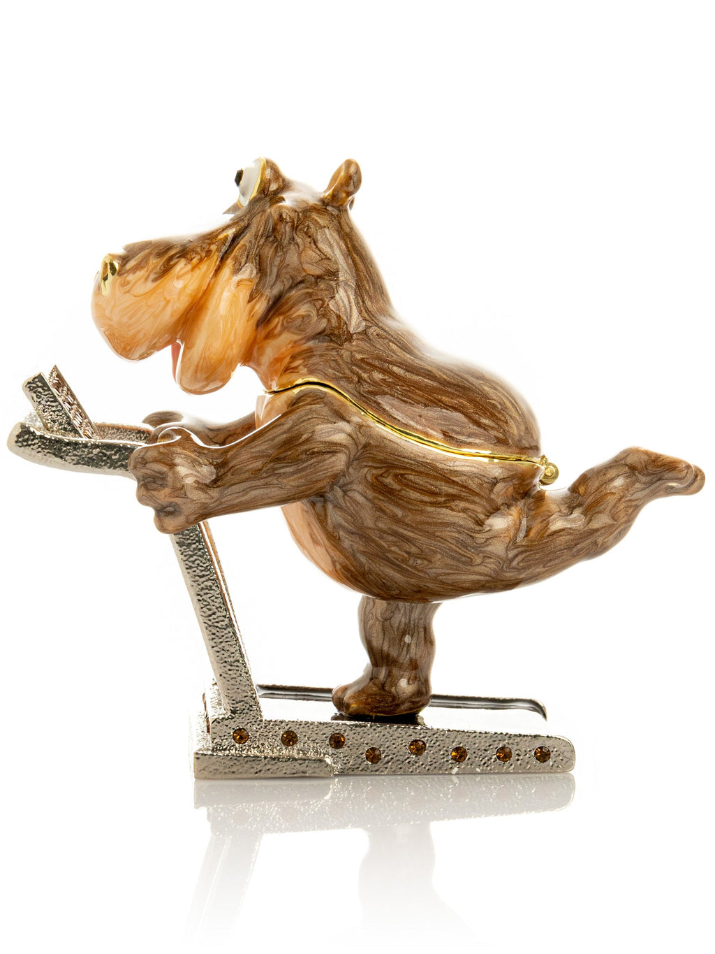 Hippo Running on a Treadmill Trinket Box-4