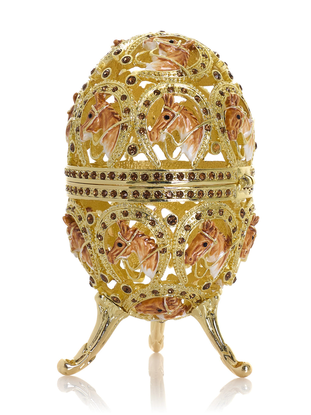 Golden Easter Egg decorated with Horses-3