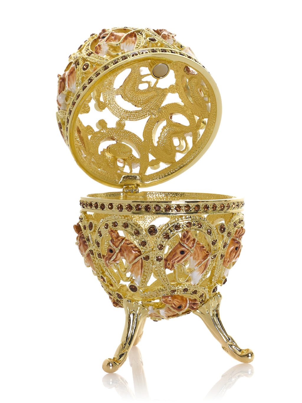 Golden Easter Egg decorated with Horses-4