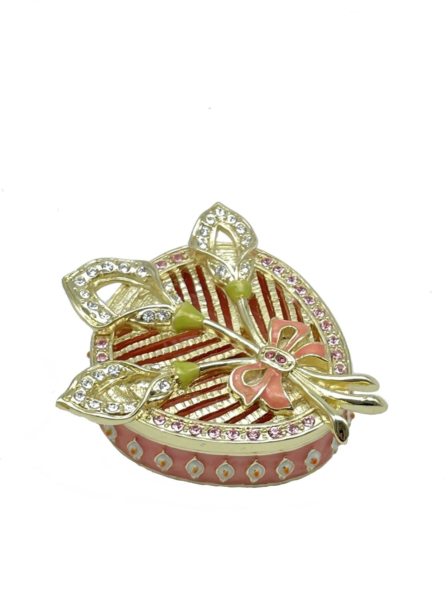 Pink Beautiful Decorated Trinket Box-4