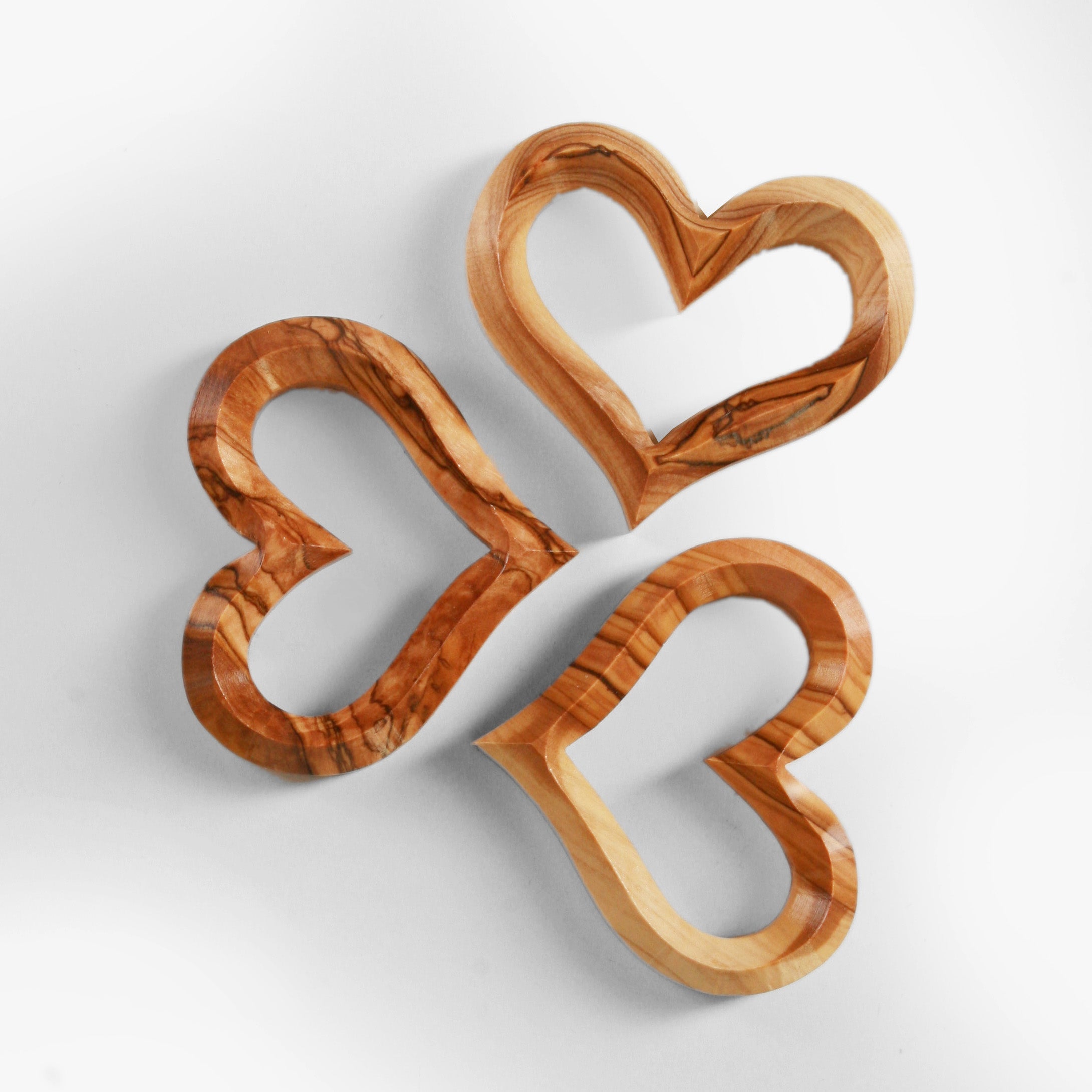 Olive wood heart in a modern shape, 7 x 6.50 cm-1