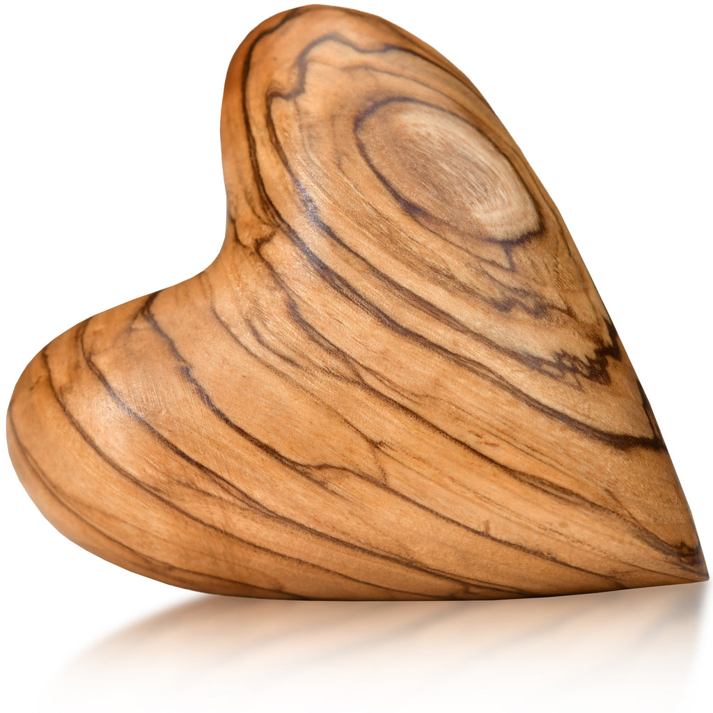Heart-shaped gift, olive wood, palm stone, lucky charm-0