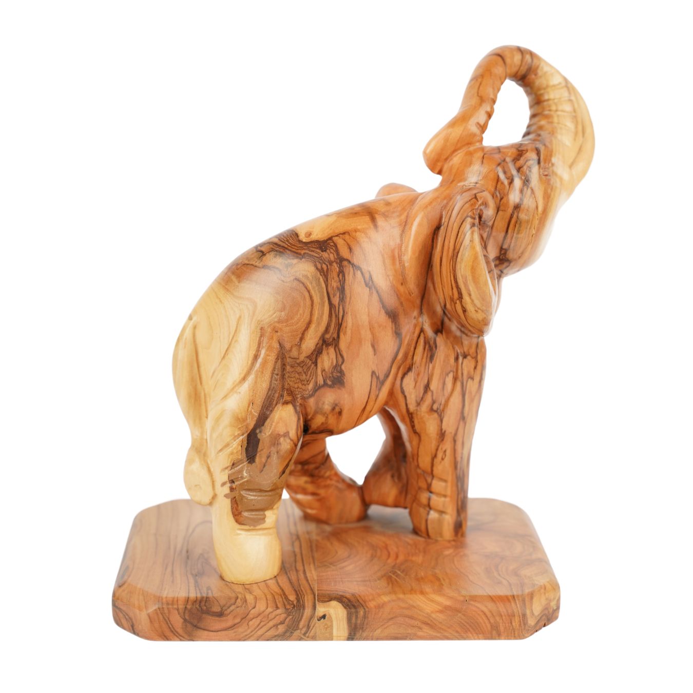 Handgeschnitzter Elefant aus Olivenholz – Exklusive Holzskulptur aus Bethlehem (20 cm)-2