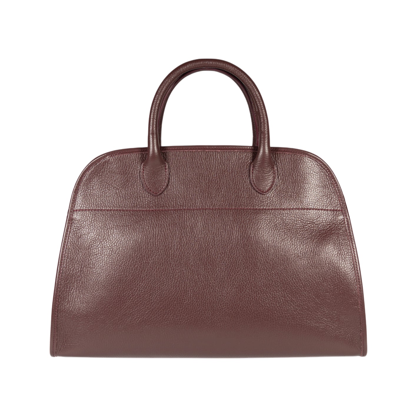 RB1032X | Women's Hand Bag FRIDA in Genuine Leather Made in Italy. Shiny Gold metal hardware - Bordeaux color - Dimensions: cm 43 x 29 x 24 + 12 (Light handles)-4