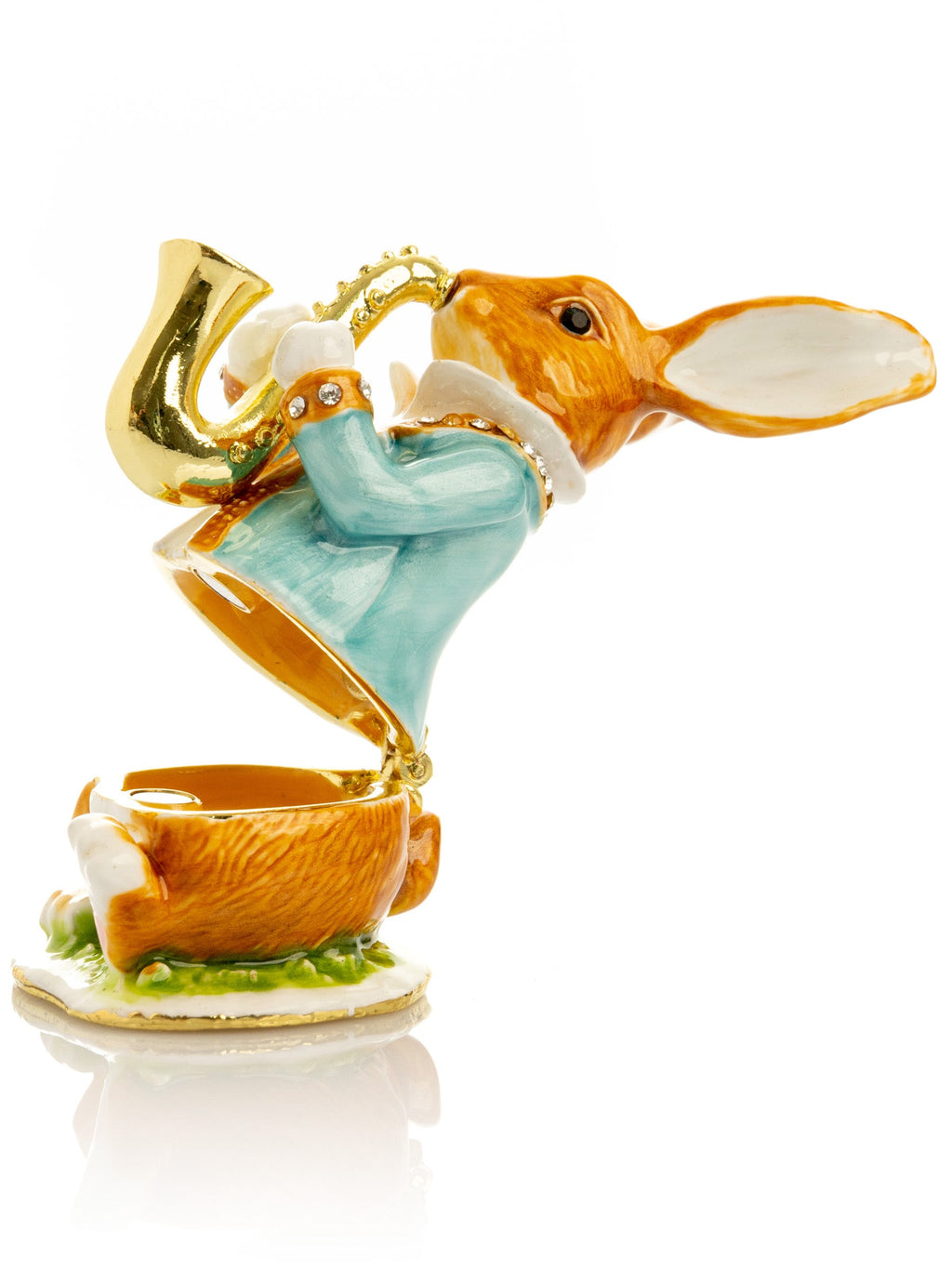 Rabbit playing the saxophone trinket box-1