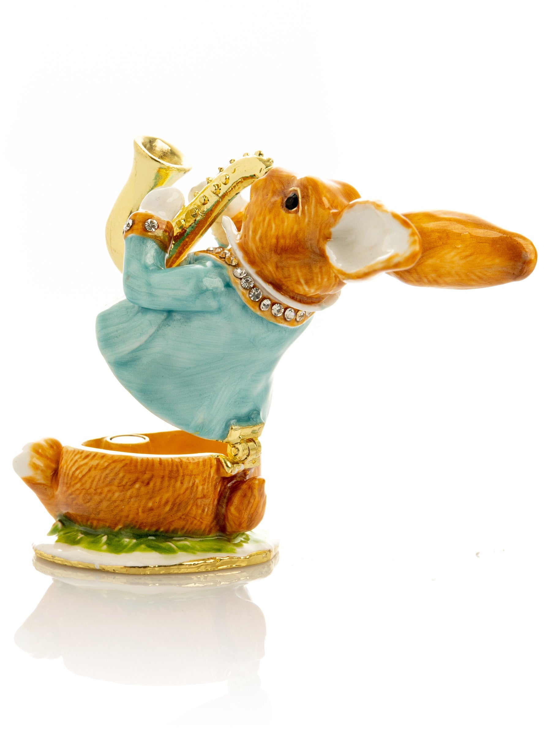 Rabbit playing the saxophone trinket box-3