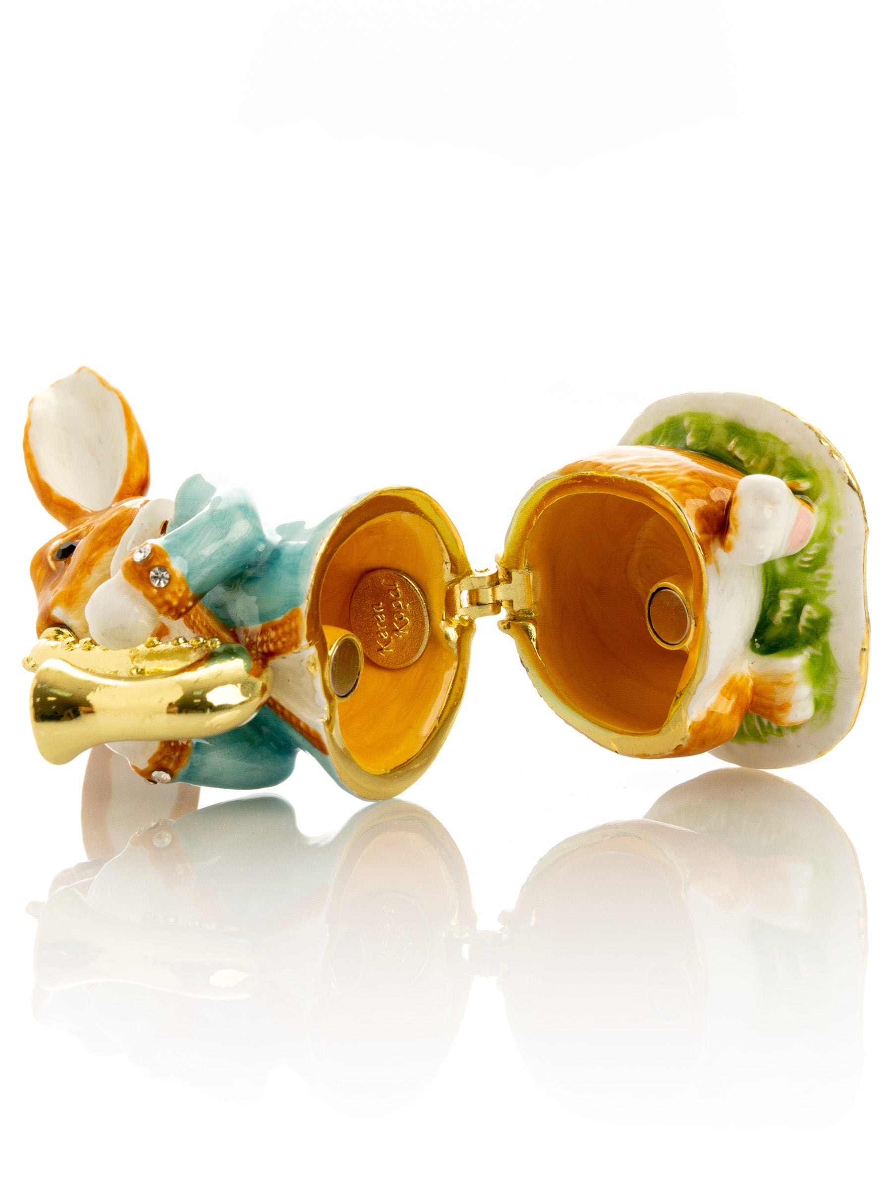 Rabbit playing the saxophone trinket box-4