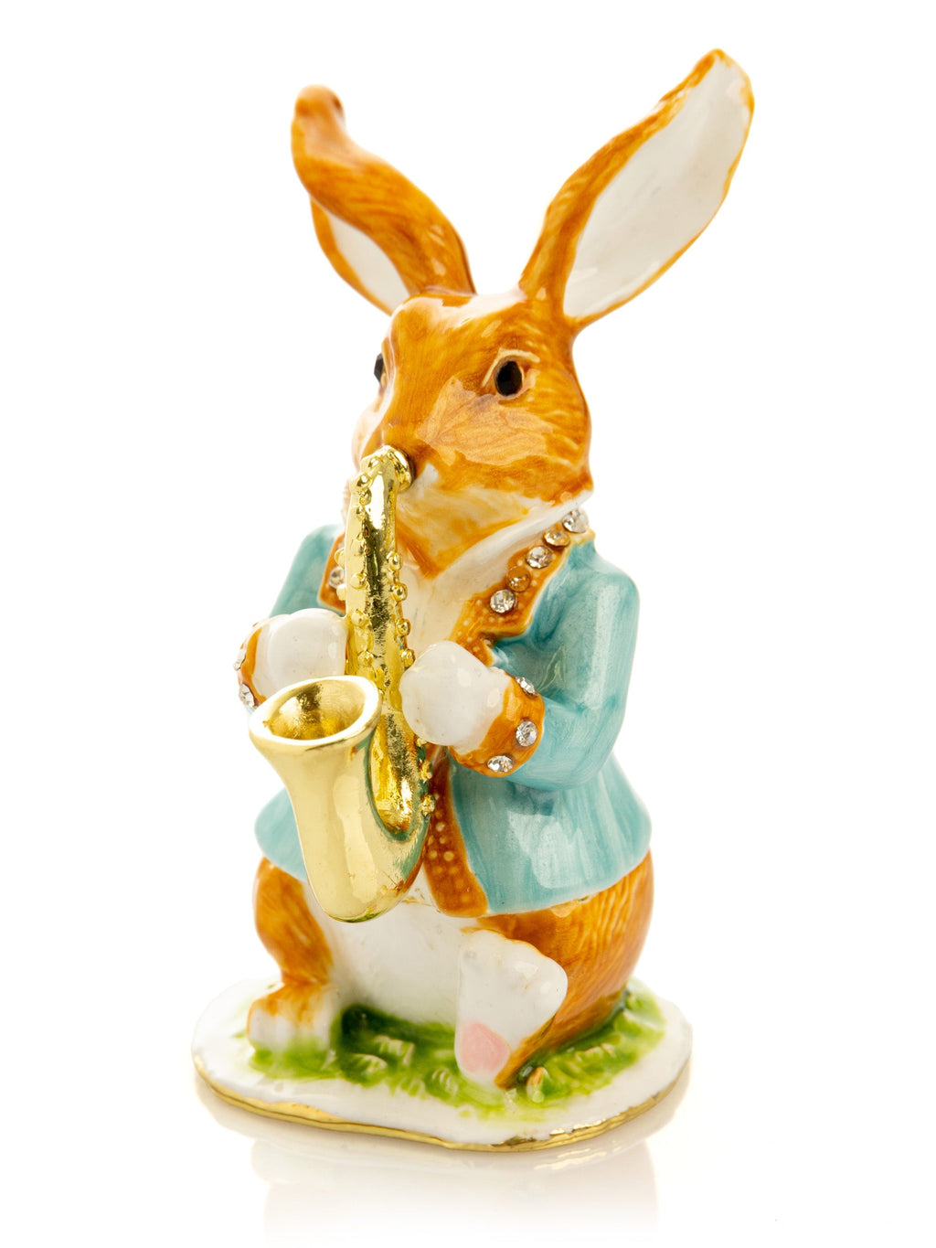 Rabbit playing the saxophone trinket box-0