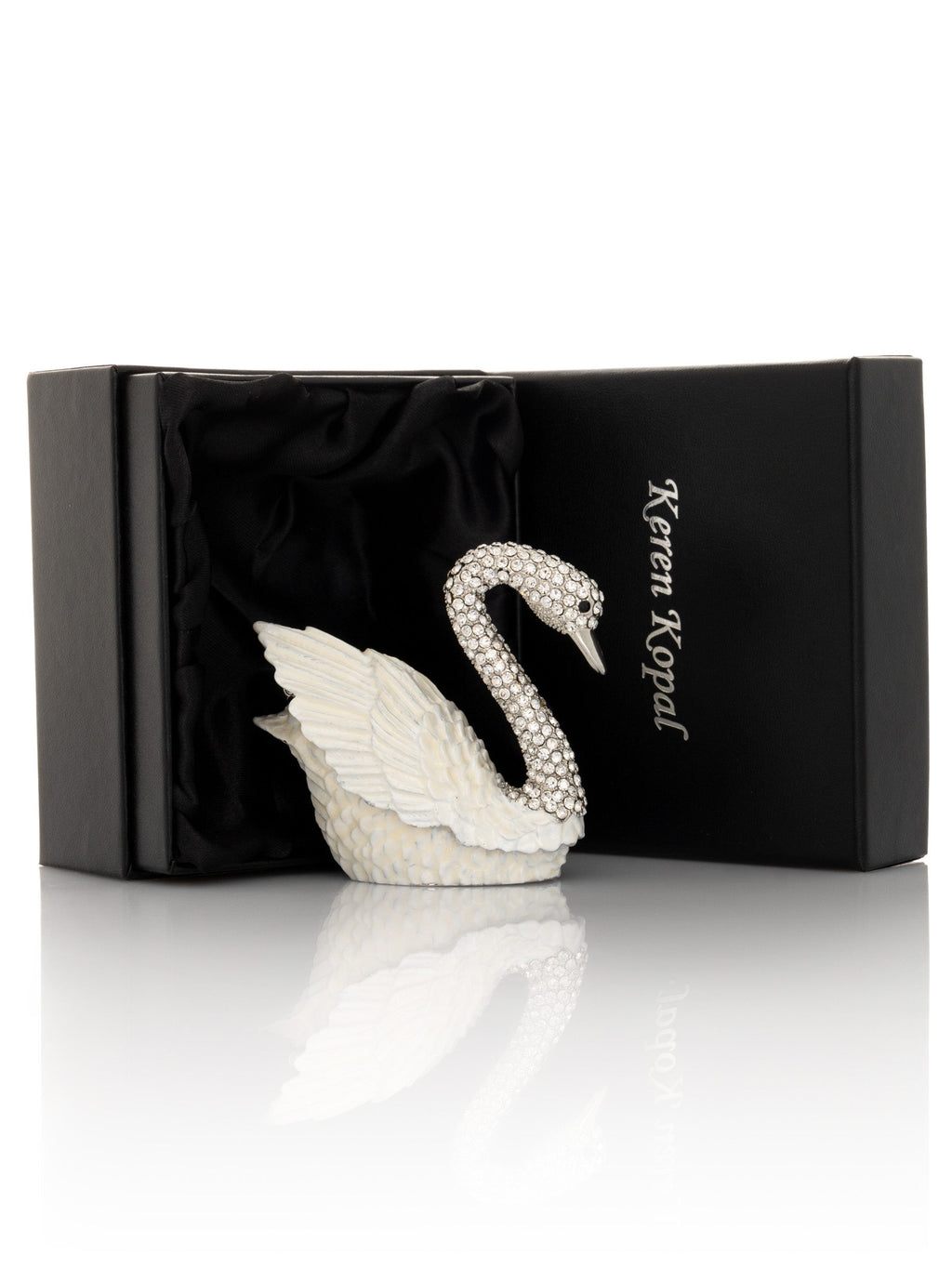 White Swan with Crystals Neck-3