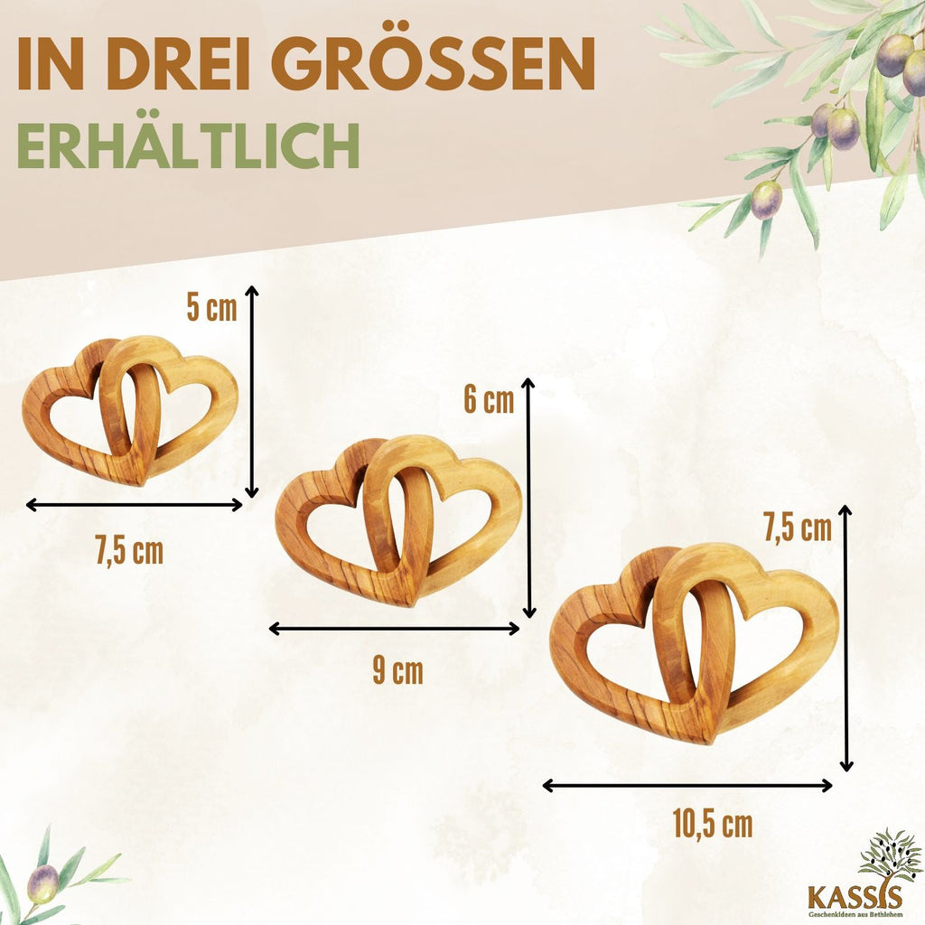 Olivenholz Verbundene Herzen schönes Geschenk zur Hochzeit Verlobung Jubiläum Valentinstag-4